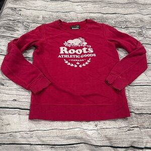 Roots Canada Crewneck Sweatshirt With Logo Front in Red Size XS